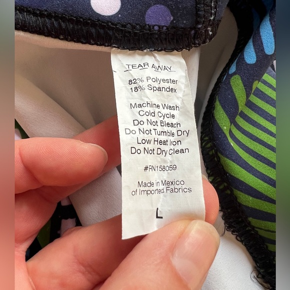 Loony legs sz L “Ethno Pop” blue green funky wild print fun Print Leggings EUC - Picture 6 of 8